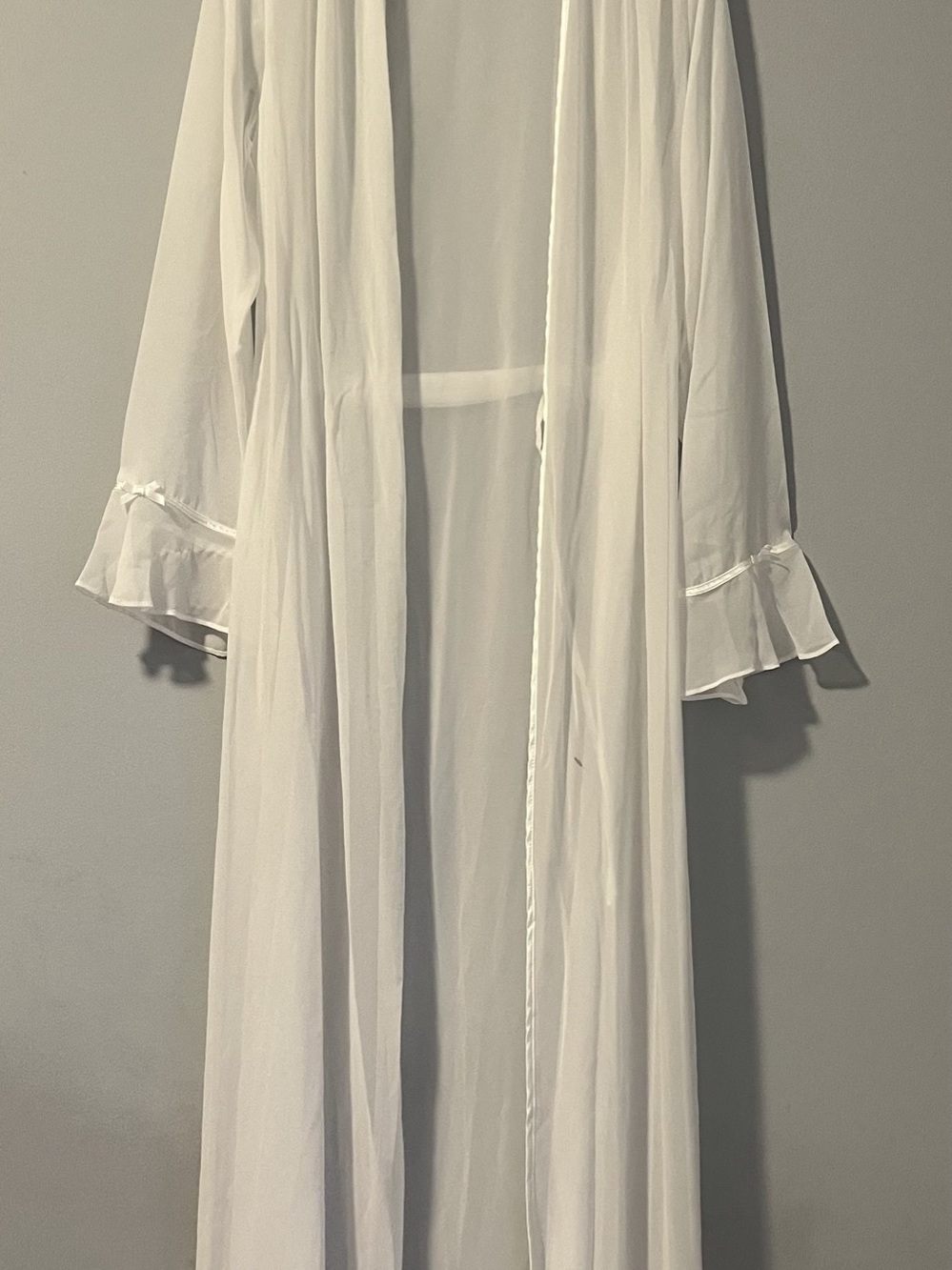 Dreamy Sheer White Maxi Robe - Romantic + Elegant Cottagecore Nightwear - Bridal
